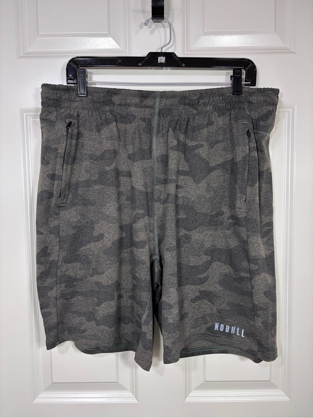 NOBULL Camo Athletic Shorts Men’s XXL Gray Stretch Elastic Waist